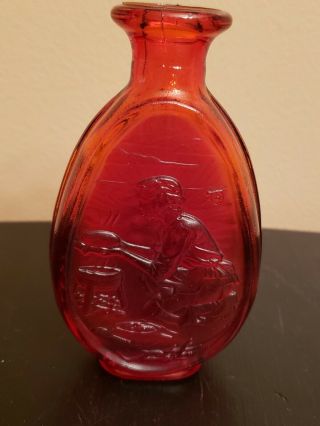 D.  A.  R.  Daughters Of The American Revolution 1979 Glass Bottle Red Preparing Food