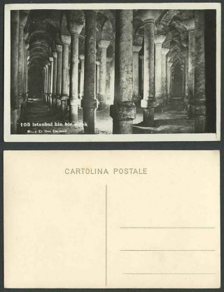 Turkey Old Rp Postcard Istanbul Binbirdirek Cistern Of Philoxenos Arabian Column