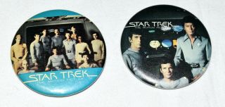 Vintage 1978 2 Star Trek The Motion Picture Aviva Enterprises Buttons Pins Usa