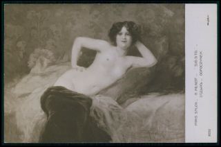 Art Albert Penot Nude Woman La Siesta 1910s Salon De Paris Postcard