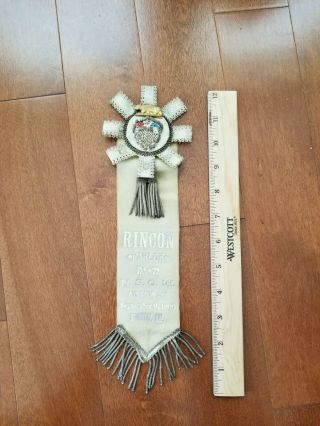 1896 Stockton California Large Native Sons Of The Golden West Badge Ribbon Nsgw
