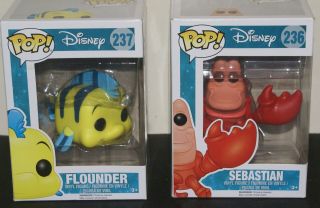 Funko Pop Disney The Little Mermaid Set Of 2 236 Sebastian 237 Flounder Mib