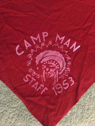Vintage Boy Scout Neckerchief Camp Man Staff