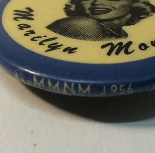 Vintage 1956 Gentlemen Prefer Marilyn Monroe Movie Star Novelty Pin - Back Button 2