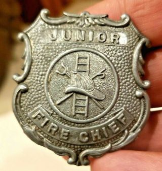Vintage Tootsietoy Junior Fire Fighter Chief Badge Tootsie Toy Kids