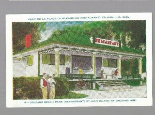 Pk43165:postcard - Orleans Beach Park Restaurant,  St - Jean Island Of Orleans,  Quebec