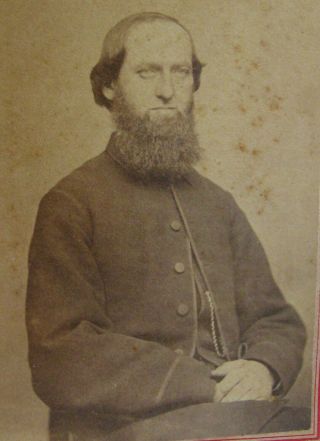 Antique Cdv Photo Portrait Of A Bearded Civil War Soldier ?