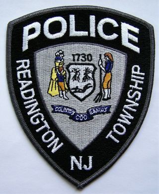Htf Readington Township Nj Police Patch Black And Grey