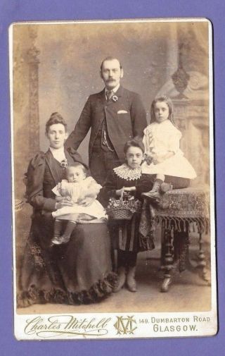 Victorian Family Vintage Old Cabinet Photo Mitchell Of Glasgow Kl
