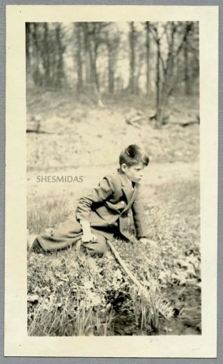 197 Sunday Best Boy In A Park,  Vintage 1935 Photo