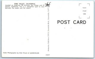 PINE VALLEY,  California CA Roadside MAJOR ' S COFFEE SHOP ca 1960s Postcard 2