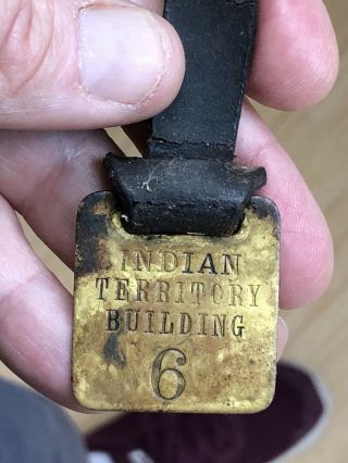 Rare Old (oklahoma) Indian Territory Building Fob Tag