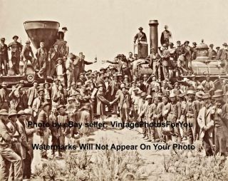 Central Union Pacific Railroad Steam Locomotive Transcontinental Railroad Photo