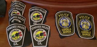 Suwanee Police (georgia) Patches 6 And 2 Cordelle Georgia 8 Total See Photos