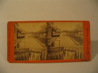 Second Lock Union Canal Above Reading Pennsylvania Stereoview Photo Cdii