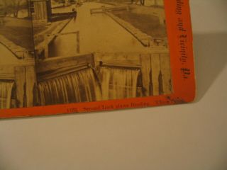 Second Lock Union Canal above Reading Pennsylvania Stereoview Photo cdii 5