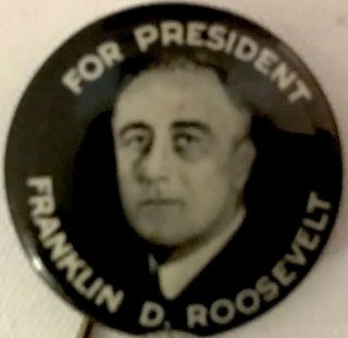 Fdr Badge Political Pinback President Roosevelt Pin Button 1932 Hoover Campaign