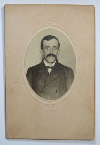 Vintage Cabinet Photograph Portrait Of Man With Mustache