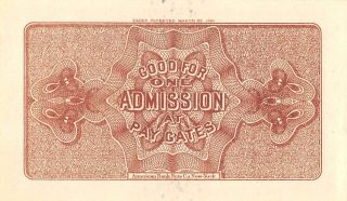 1893 WORLD ' S COLUMBIAN EXPOSITION TICKET WITH IMAGE OF COLUMBUS 2