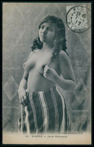 North Africa Ethnic Arab Nude Woman Old 1910 - 1920s Postcard Dd05
