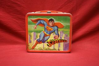Rare Vintage 1978 Dc Comics Superman Metal Lunch Box (no Thermos)