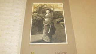 8134 1915 Japanese Old Photo / Portrait Of Young Woman In Full Dress W Furisode
