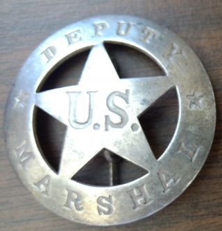 U.  S.  Deputy Marshal Badge Circle Cut - Out Star Old West Western Law Lawman Pin