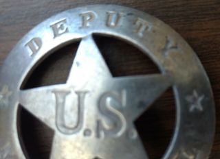 U.  S.  DEPUTY MARSHAL BADGE CIRCLE CUT - OUT STAR OLD WEST WESTERN LAW LAWMAN PIN 3