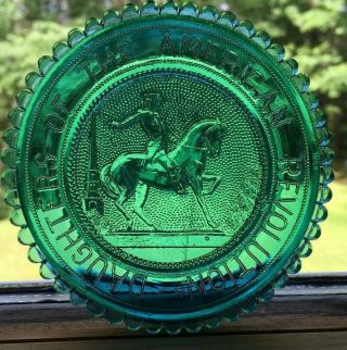 Daughters Of The American Revolution Dar Pairpoint Glass Cup Plate W Paul Revere