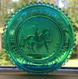 Daughters of the American Revolution DAR Pairpoint Glass Cup Plate w Paul Revere 6