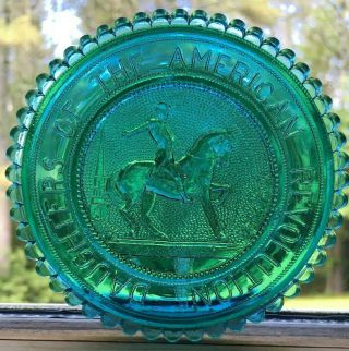 Daughters of the American Revolution DAR Pairpoint Glass Cup Plate w Paul Revere 7