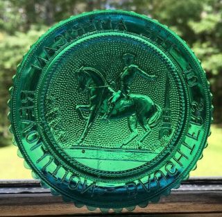 Daughters of the American Revolution DAR Pairpoint Glass Cup Plate w Paul Revere 8