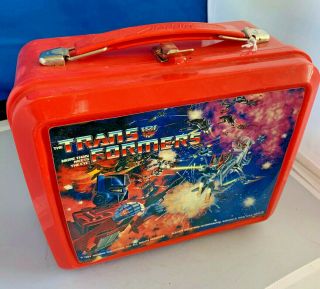 Vintage 1984 Transformers Lunchbox With Thermos