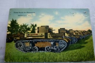 Pennsylvania Pa Berwick Tanks Maneuvers Postcard Old Vintage Card View Standard