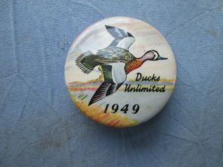 Vintage 1949 Ducks Unlimited Pin Pinback Button