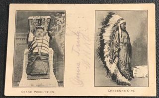 Native American Children Osage And Cheyenne Udb 1900 Postmark