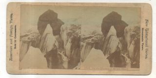Glaciers Of Mount Hood Or,  Antique Oregon Stereoview Card