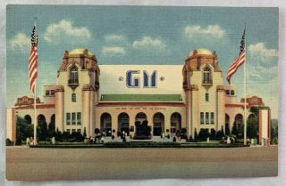 1936 Texas Centennial Postcard Dallas World Fair / General Motors Auto Building
