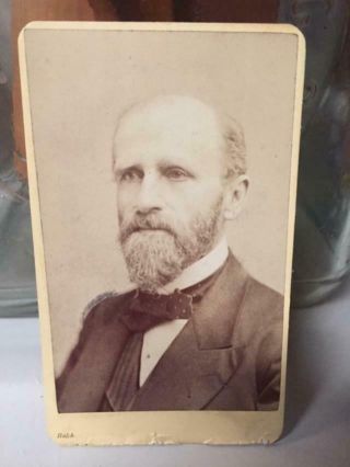 Antique 1800s Civil War Era Cdv Photo Bearded Man Boston Balch