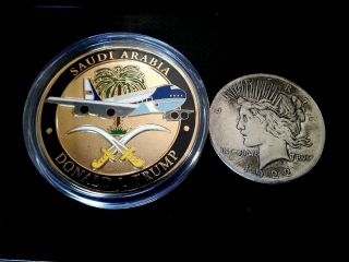 Rare Air Force One President Donald Trump Summit To Saudi Arabia Challenge Coin