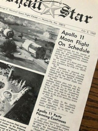 NASA Marshall Star,  July 2,  1969,  Newspaper - Apollo 11 Moon Flight On Schedule 2