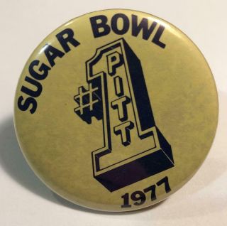 Vtg Pitt Sugar Bowl 1977 1 Pin Button University Of Pittsburgh National Champs