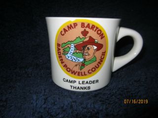 Vintage Baden - Powell Council,  Camp Barton Bsa Mug