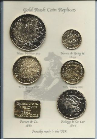 Set Of 6 California Gold Rush Replicas - Can Be As An Educational Resource