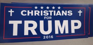 OF 20 CHRISTIANS FOR TRUMP STICKERS President God Jesus Cross 2016 2
