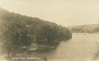 Argyle York Path Along Summit Lake Shore Boats Pulled Up Farm 1910 Rppc