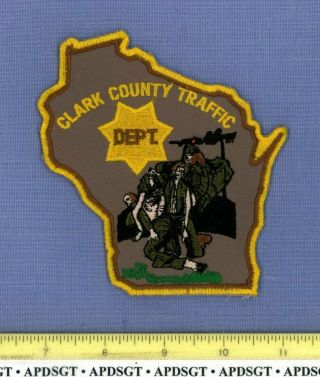 Clark County Traffic Wisconsin Sheriff Police Patch State Shape The High Country