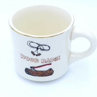 Vintage Wood Badge Boy Scout Coffee Cup Bsa Mug