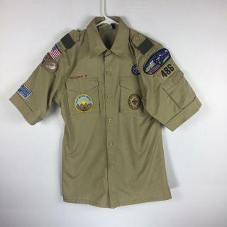 Boy Scouts Of America Youth Large Uniform Shirt Buttonup Short Sleeve Cosplay.  F2