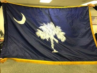 South Carolina State Flag,  Fringe,  4 X 6,  Indoor,  Nylon